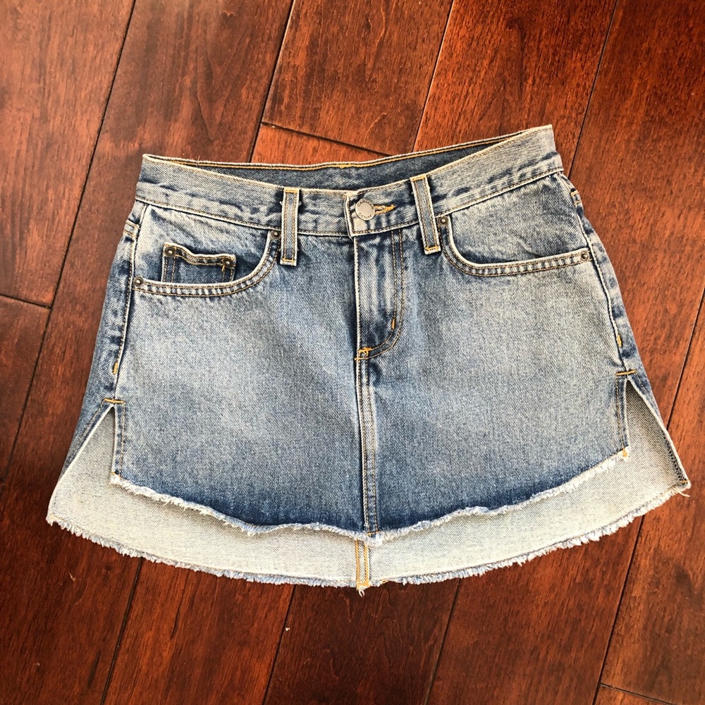 Carmar LF Denim Frayed Hem Mini Skirt